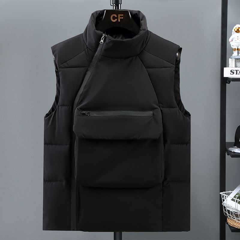 Herrenbekleidung Baumwollweste mit großen Taschen Modische und lässige warme Weste_voghion.com