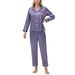 Underwear Sleepwears Seid Pyjamas Damen Langarm Satin Grouss Gréisst Pyjamas Heem Kleeder_voghion.com