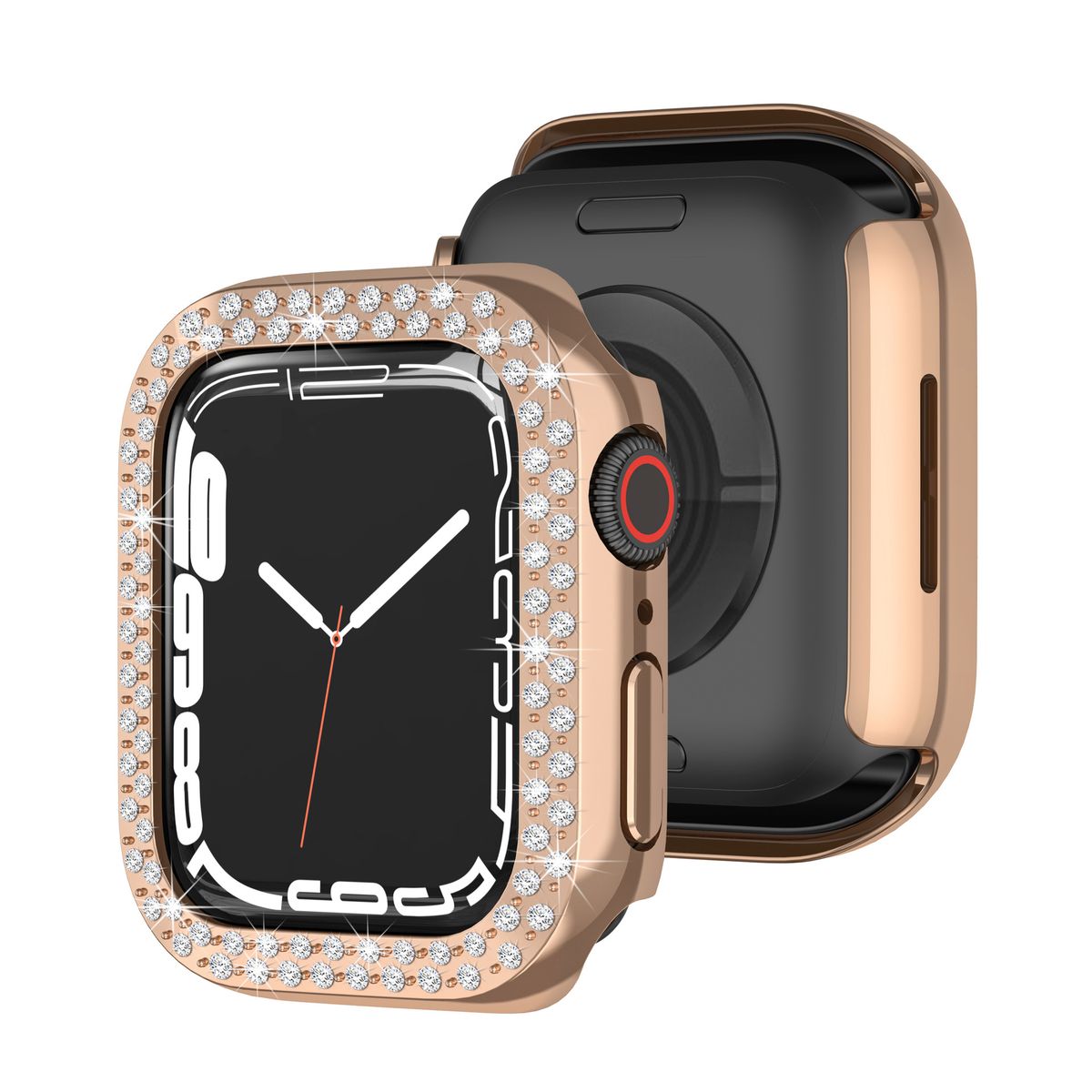Diamant-Gehäuse für Apple Watch 7 41 mm 45 mm 44 mm 40 mm 42 mm 38 mm Zubehör Bling Bumper Protector Cover iWatch Serie 8 3 4 5 6 se_voghion.com
