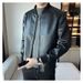 Herren Lederjacke Herren Frühling und Herbst Kurze Jacke Business Casual Weiche Lederjacke Mittleren Alters und Jugend Jacke_voghion.com