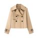 Women's Stylish Short Trench Coat – European & American Design, Lightweight Casual Jacket, Versatile For Spring & Fall_voghion.com
