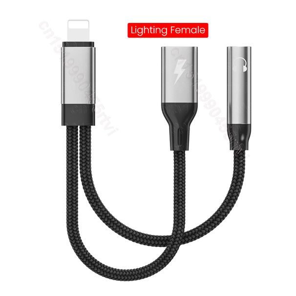 3,5 mm 2-i-1 AUX-kabel A för iPhone 14 13 12 Pro Charging Ringer en Mini Audio Aux Splitter för iOS 13 ovan_voghion.com