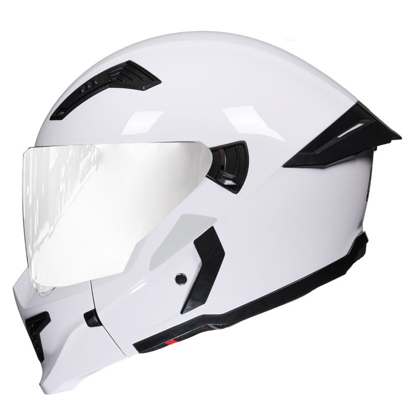 3C-Certified Full-Face Motorcycle Helmet – Dual Visor (Clear/Tinted/Chrome), ABS Shell, 8 Colorways & 4 Sizes For Urban Commuters_voghion.com