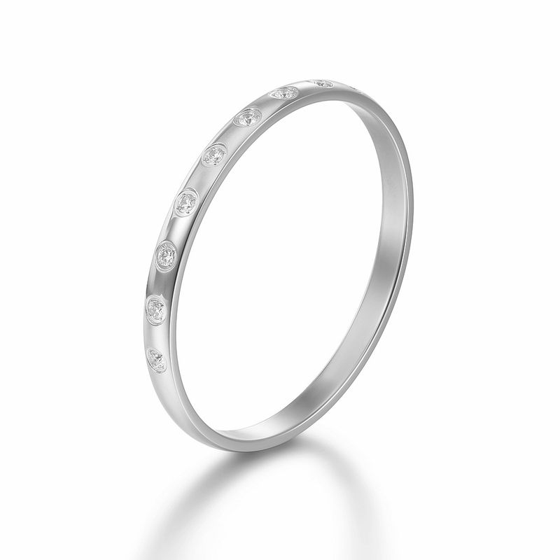 Metal Style Personality Women's Titanium Steel Inlaid Bracelet Fashion Versatile Simple Full Diamond Bangle Jewelry_voghion.com