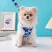 Pet Products New Dog Paw Print Chest Harness Traction Set One Piece Non Neck Red Purple Blue Dog Walking Rope_voghion.com