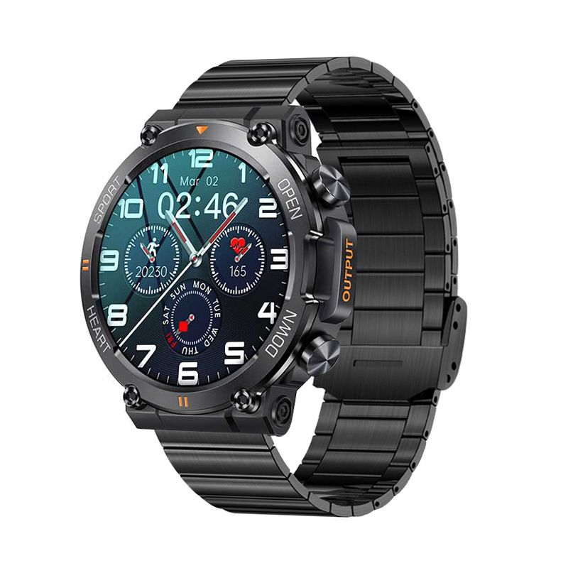 Nouveau K56PRO trois appels de défense montre intelligente musique météo 1.39 pouces fréquence cardiaque pression artérielle oxygène sanguin montre intelligente_voghion.com