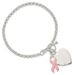 Sterling Silver Fancy Engraveable Heart With Pink Ribbon Bracelet_voghion.com