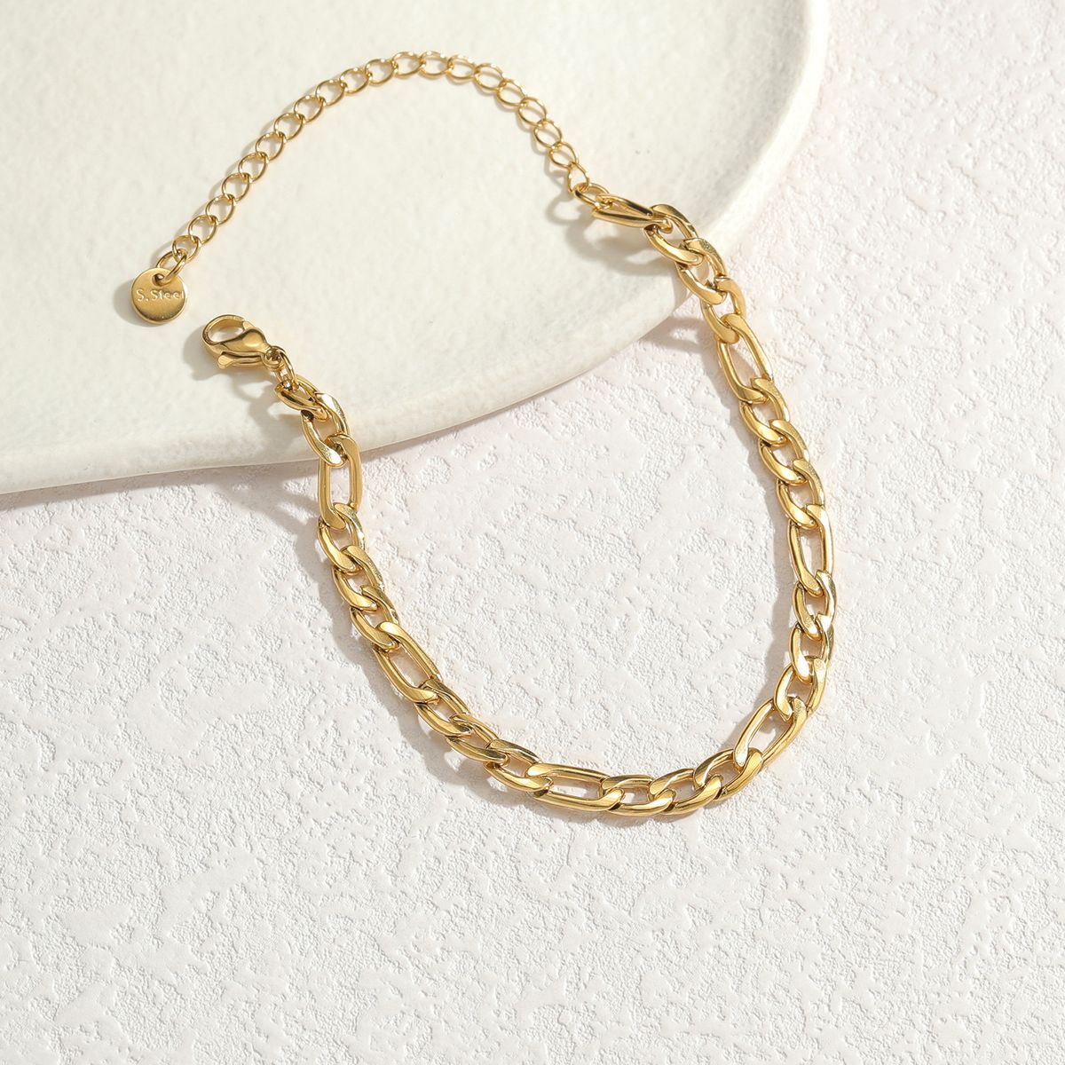 Dongguan Titanstahlschmuck Einfache Vielseitige Persönlichkeit High-End-Armbandset Bare Chain Nicht verblassende Frauen_voghion.com