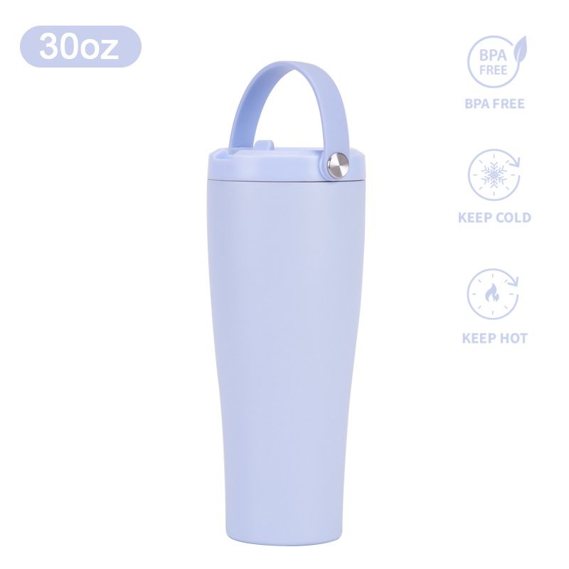 Thermoses New 30oz Stainless Steel Outdoor Sports Double Layer Vacuum Large Capacity Convenient Portable Thermos Cup_voghion.com