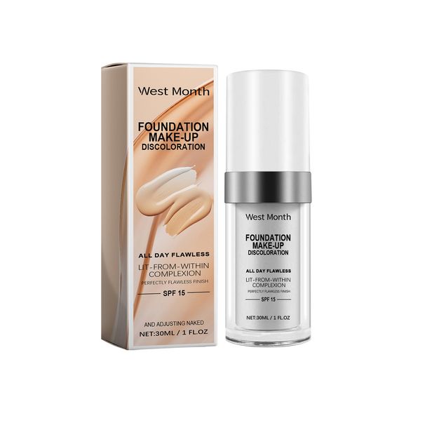 West Month Warm Moisturizing Natural Concealer Long Lasting Moisturizing Makeup Liquid Foundation_voghion.com