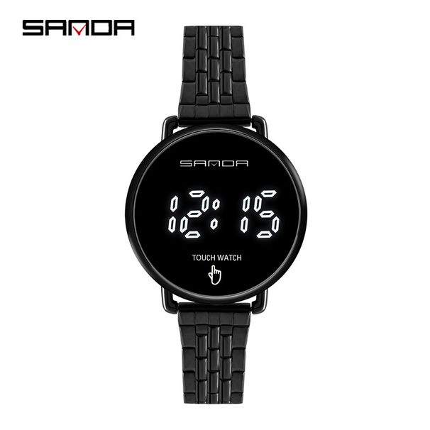 Orologio sportivo digitale da uomo e da donna con cinturino in acciaio inossidabile, impermeabile, display 24 ore e design minimalista. Orologio digitale semplice._voghion.com