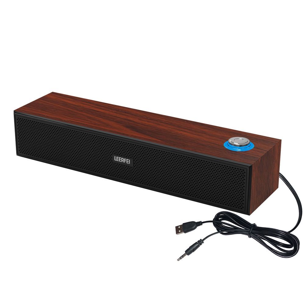 Portable Wooden Wired Bluetooth 5.0 Desktop Speaker Subwoofer Sound Bar Sound Bar Hifi Stereo Card Multimedia Audio Music Center_voghion.com