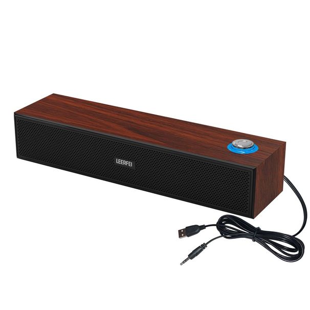 Portable Wooden Wired Bluetooth 5.0 Desktop Speaker Subwoofer Sound Bar Sound Bar Hifi Stereo Card Multimedia Audio Music Center_voghion.com