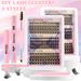 Cross border new 148 clusters of mixed thick C curved false eyelashes set naturally curled DIY segmented eyelashes_voghion.com