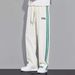 Men's Clothing Straight Leg Casual Sweatpants Men's Summer Loose Wide Leg Pants Thin Striped Versatile Sports Pants_voghion.com