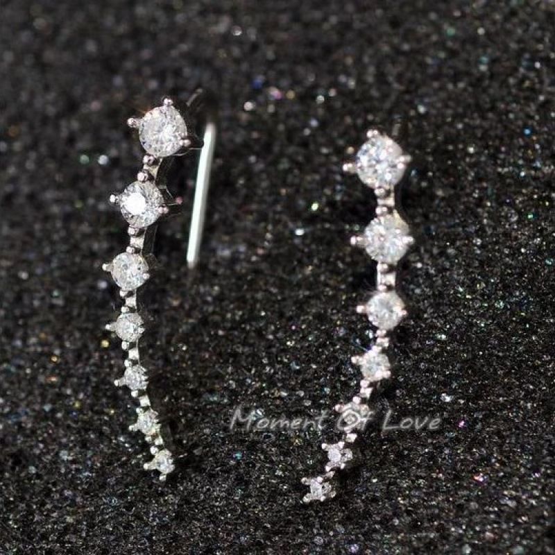 Big Dipper Zircon Light Luxury High-end Summer Colorful Inlaid Diamond Ear Hooks Seven Diamonds Earrings Women's Jewelry_voghion.com