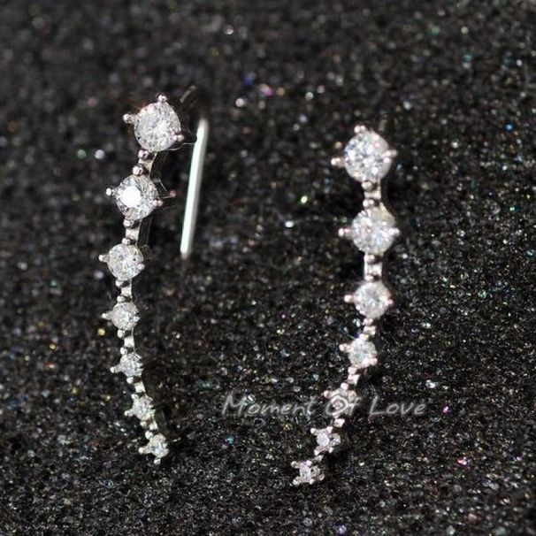 Big Dipper Zircon Light Luxury High-end Summer Colorful Inlaid Diamond Ear Hooks Seven Diamonds Earrings Women's Jewelry_voghion.com