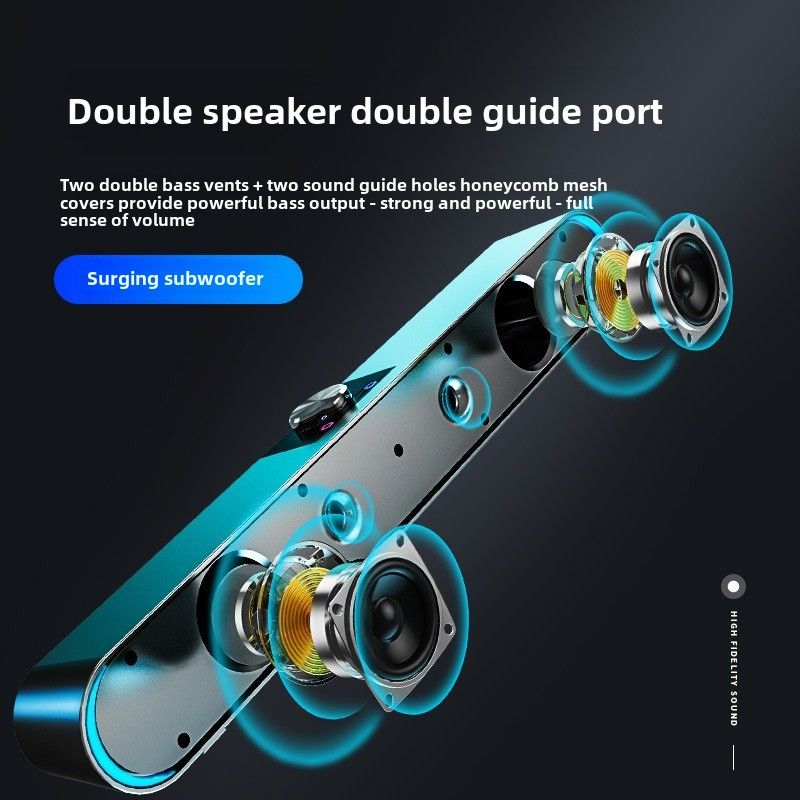 Computer stereo with microphone function notebook mini small speaker long multimedia bluetooth subwoofer_voghion.com