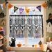 Halloween Lace Decorations – Bat & Skull Pattern Coffee Curtain, Lamp Shade, Party Decor – 150×52cm Polyester For Spooky Elegant Ambiance_voghion.com