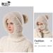 8410 Sciarpa lavorata a maglia con mascherina integrata per donna, cappello invernale in maglia caldo antivento e foderato in pile_voghion.com