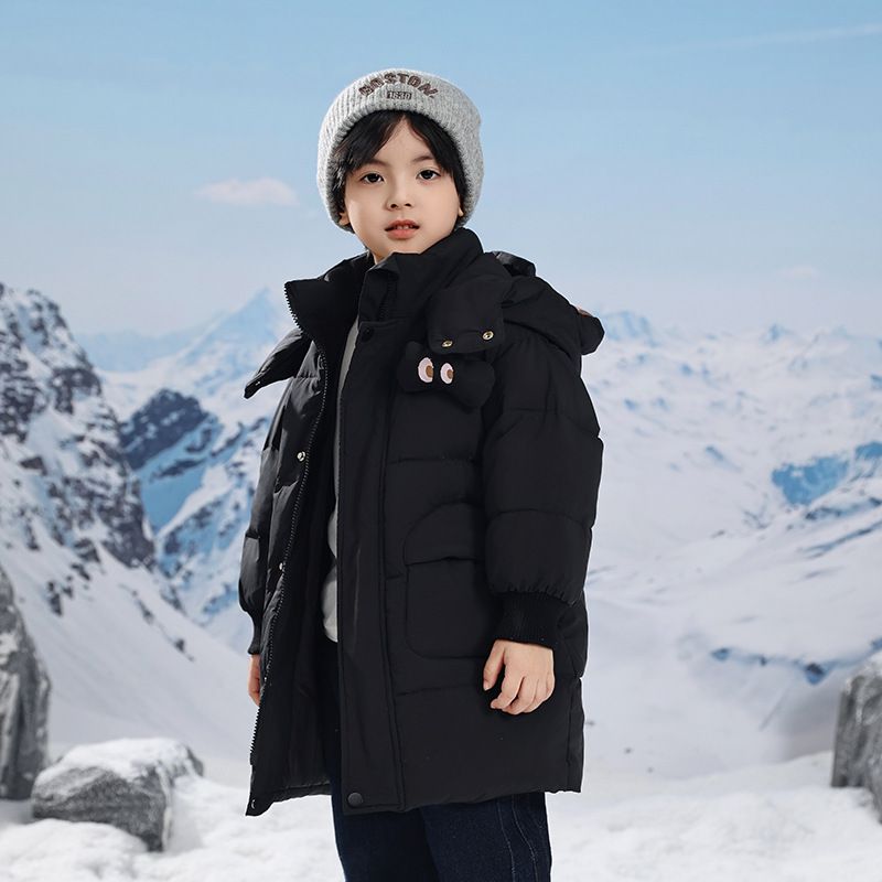 Mother & Kids Kids Long Down Jacket With Hood, Warm Winter Coat For Boys & Girls, Soft Duck Feather Filling, Water-Resistant Outer Shell, Unisex_voghion.com