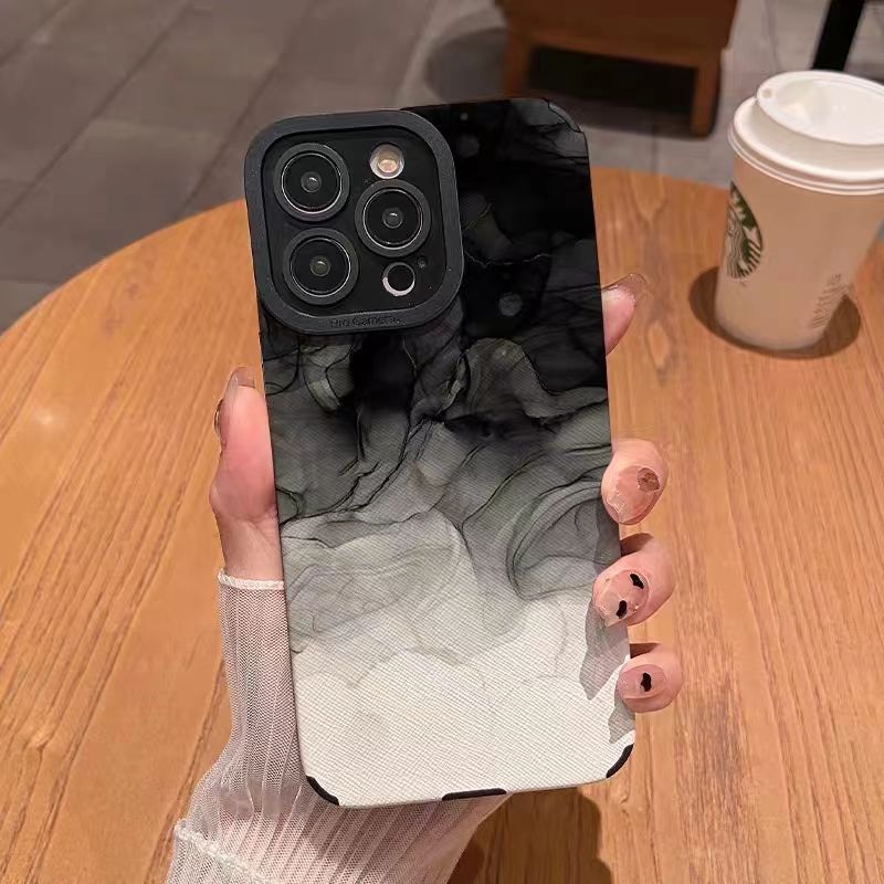 Custodia antiurto a copertura totale per telefono Ink Painting 15/14/13/12/11 a righe per X/Xs Max/7P_voghion.com