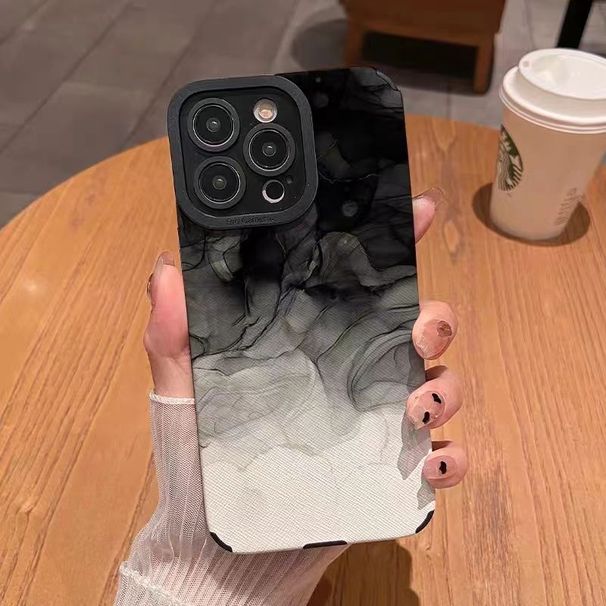 Custodia antiurto a copertura totale per telefono Ink Painting 15/14/13/12/11 a righe per X/Xs Max/7P_voghion.com