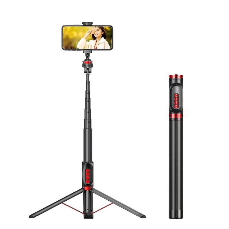 Aluminum Alloy Mobile Phone Bluetooth Selfie Stick Live Floor Tripod Bracket, Height: 1.8m_voghion.com