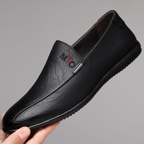 Leather Good Quality Casual Loafers Breathable Sole Soft Surface Slip-On Versatile Men's Shoes_voghion.com