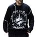 Herren-Strickpullover mit Rissen in europäischen Größen – Oversized-Pullover mit Kordelzug, trendige Streetwear in dunklen Tönen (Schwarz/Grau)_voghion.com