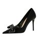 3265-H37 Bankett Mode Koreanische Ausgabe Schlanke frauen Flachen Mund Spitzen Wasser Diamant Bogen Einzelnen Schuhe High Heels_voghion.com