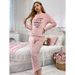 Flannel Women's Pajama Set Thickened Warm Casual Wear Cute Loungewear_voghion.com