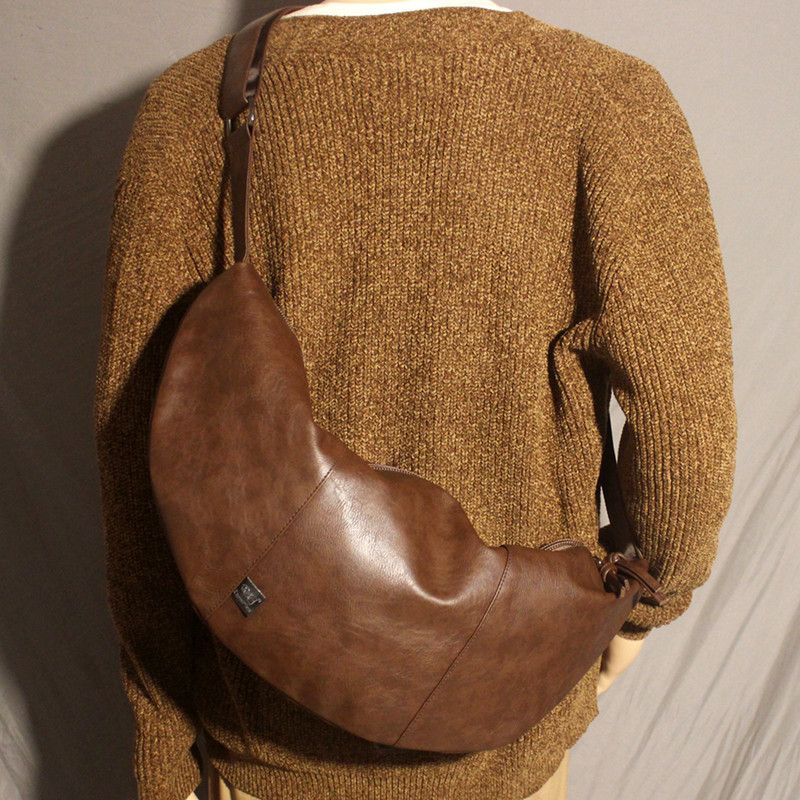 Grande borsa a tracolla da uomo Ins Fashion Brand Borsa a tracolla singola Borsa a gnocco Grande capacità Zaino per il tempo libero_voghion.com
