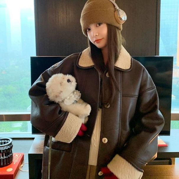 Giacca da motociclista autunno-inverno Melard in pelle PU da donna, cappotto in cotone spesso e foderato in pile_voghion.com