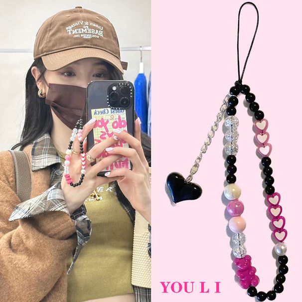 Wu Xuanyi stesso telefono cellulare fai da te perline stringa polso catena telecamera CCD corda appesa ciondolo corto sensazione di fascia alta_voghion.com