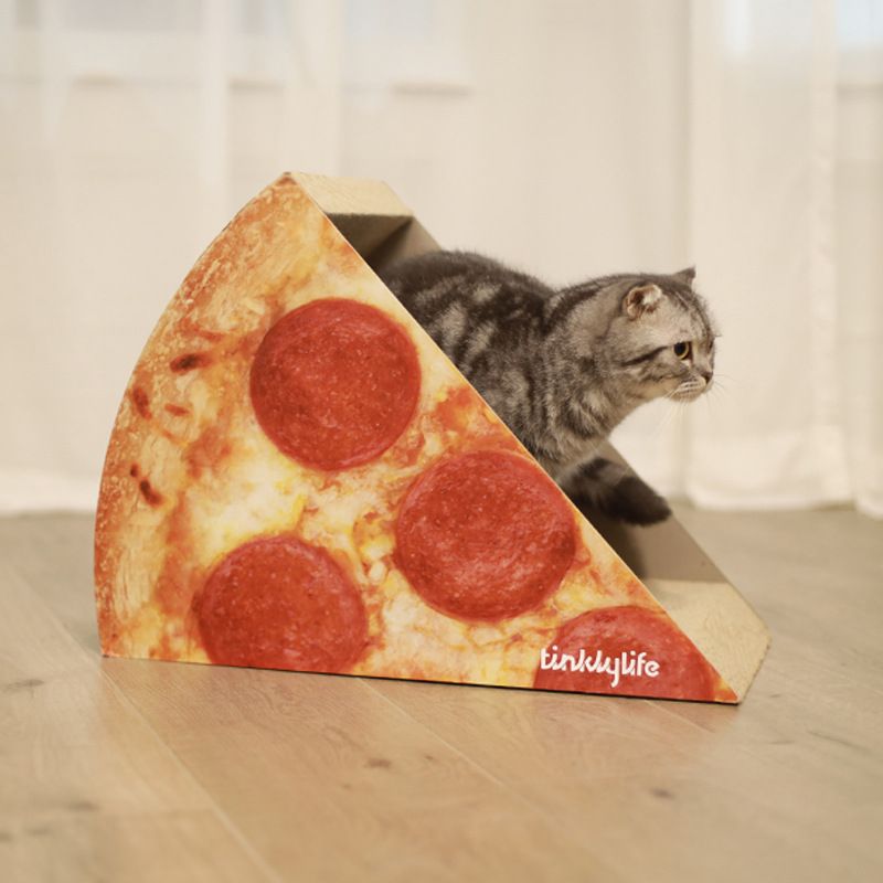 Tinklylife Radio House Katzenkratzbrett, integriert, verschleißfest, kratzfest, extra groß, vertikal_voghion.com