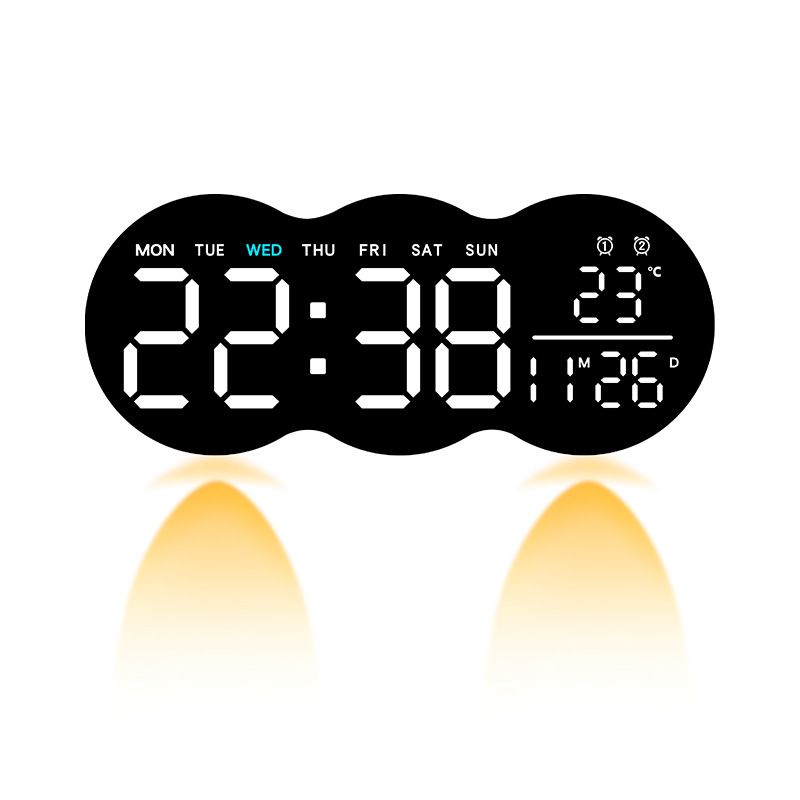 New Model Living Room Wall Digital LED Electronic Light Multifunctional Alarm Clock Temperature With Remote Control 2808_voghion.com