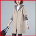 Trench da donna taglie forti, giacca a vento casual di media lunghezza con cappuccio, giacca in poliestere elegante e comoda per donne formose_voghion.com