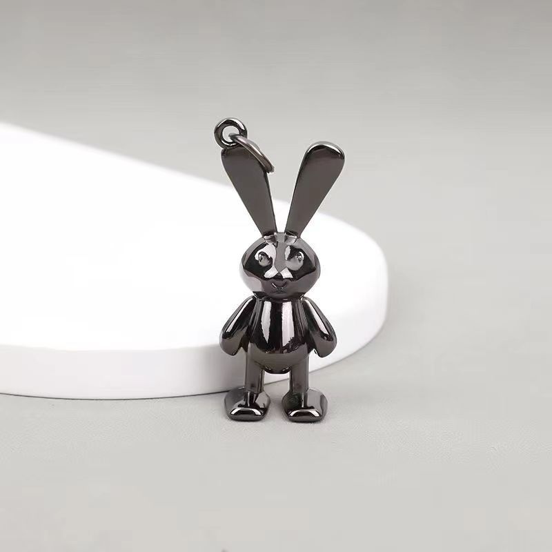 Metal astronaut building block bear rabbit keychain pendant_voghion.com
