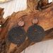 Hollow Style Leather Combination Handmade Small Wood Piece Earrings Xiyin_voghion.com