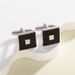 New round square paint cufflinks men French rectangular round striped plaid_voghion.com