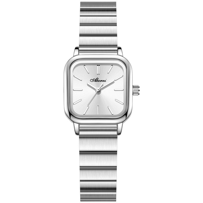 Paslanmaz Çelik Bantlı Şık Su Geçirmez Kare Alaşımlı Kadın Saati - Günlük Kullanım İçin Minimalist Moda Saati_voghion.com