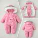 Baby Winter Puffer Jumpsuit – Warme Eendelige Sneeuwpak met Capuchon (0-4 Jaar, Zwart/Roze/Rood/Grijs)_voghion.com