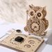 3D three-dimensional puzzle wooden toy, educational assembly toy DIY creative owl pendulum clock_voghion.com