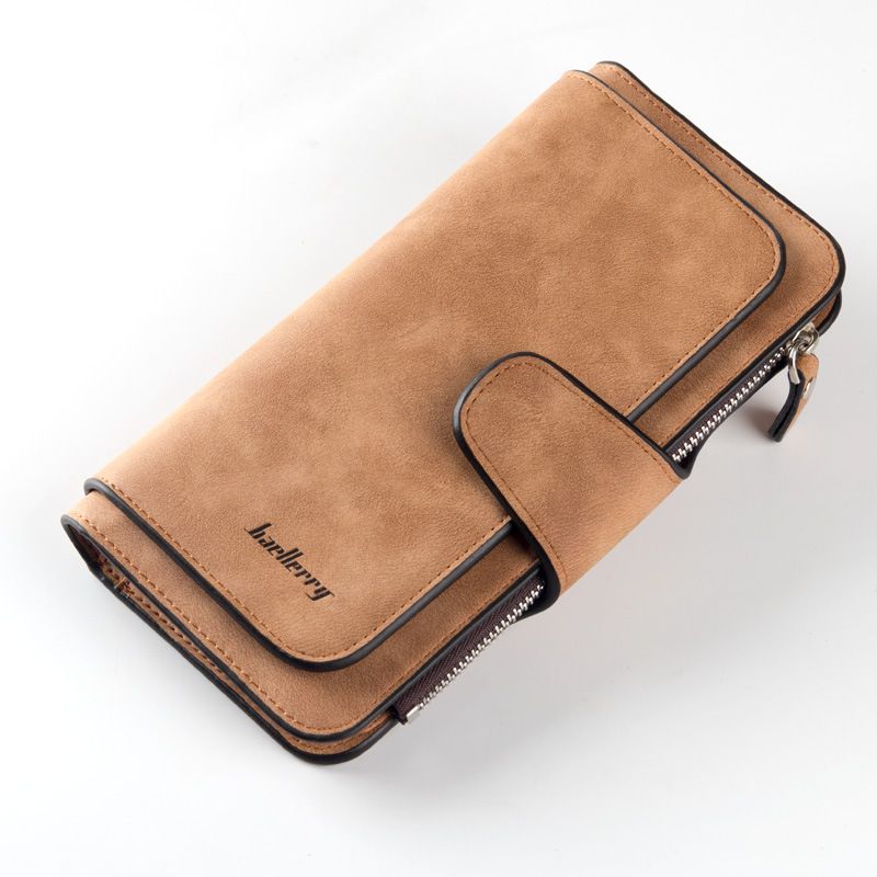 baellerry's new buckle women's version wallet three fold multi-card wallet matte two-color fabric women_voghion.com