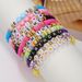 Zachte aardewerk armband Bohemian strandset gekleurde letterarmband_voghion.com