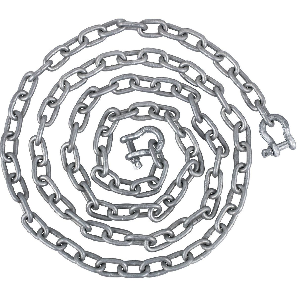VEVOR Anchor Chain, 10' X 5/16" Galvanized Steel Chain, 3/8" Anchor Chain Shackle, 11650lbs Anchor Lead Chain Breaking Load, 9460lbs Anchor Chain Shackle Breaking Load, Anchor Chain For Boats, Ships_voghion.com