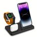 Dock con supporto per caricabatterie wireless 3 in 1: stazione di ricarica rapida per Apple Watch, Pro 2/3, iPhone 14/13/11 e serie precedenti_voghion.com