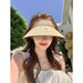 Cute Puppy Sticker Straw Woven Empty Top Sunscreen Hat Female Summer Sweet Cute Beach Hat Outdoor Sunshade Straw Hat_voghion.com