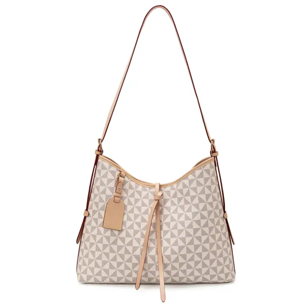 Designer Bag Free Shipping Geometric Design Shoulder Tote Bag Tassel Detail Hang Tag_voghion.com